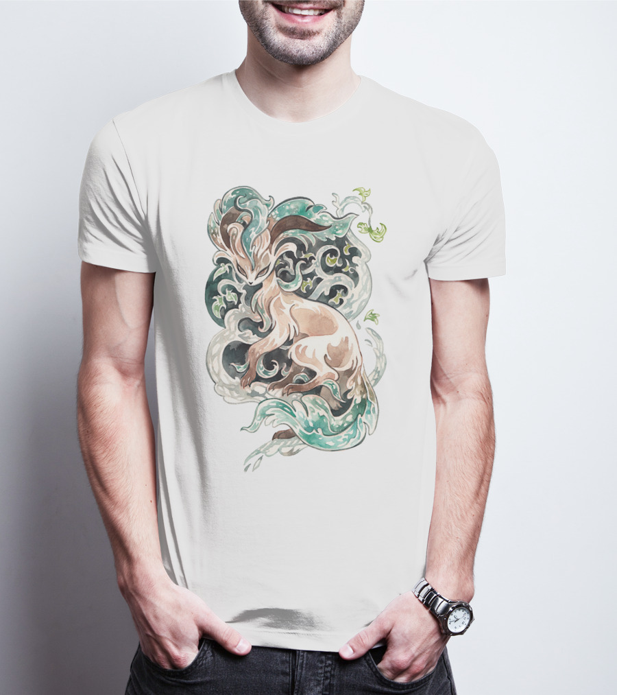 WATERCOLOR POKEMON LEAFEON VIVID ARTISTIC T-Shirt