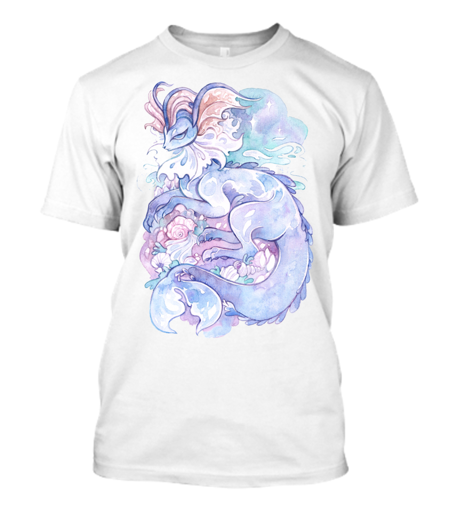 Watercolor Pokemon Vaporeon Pastel Dreamy T-Shirt