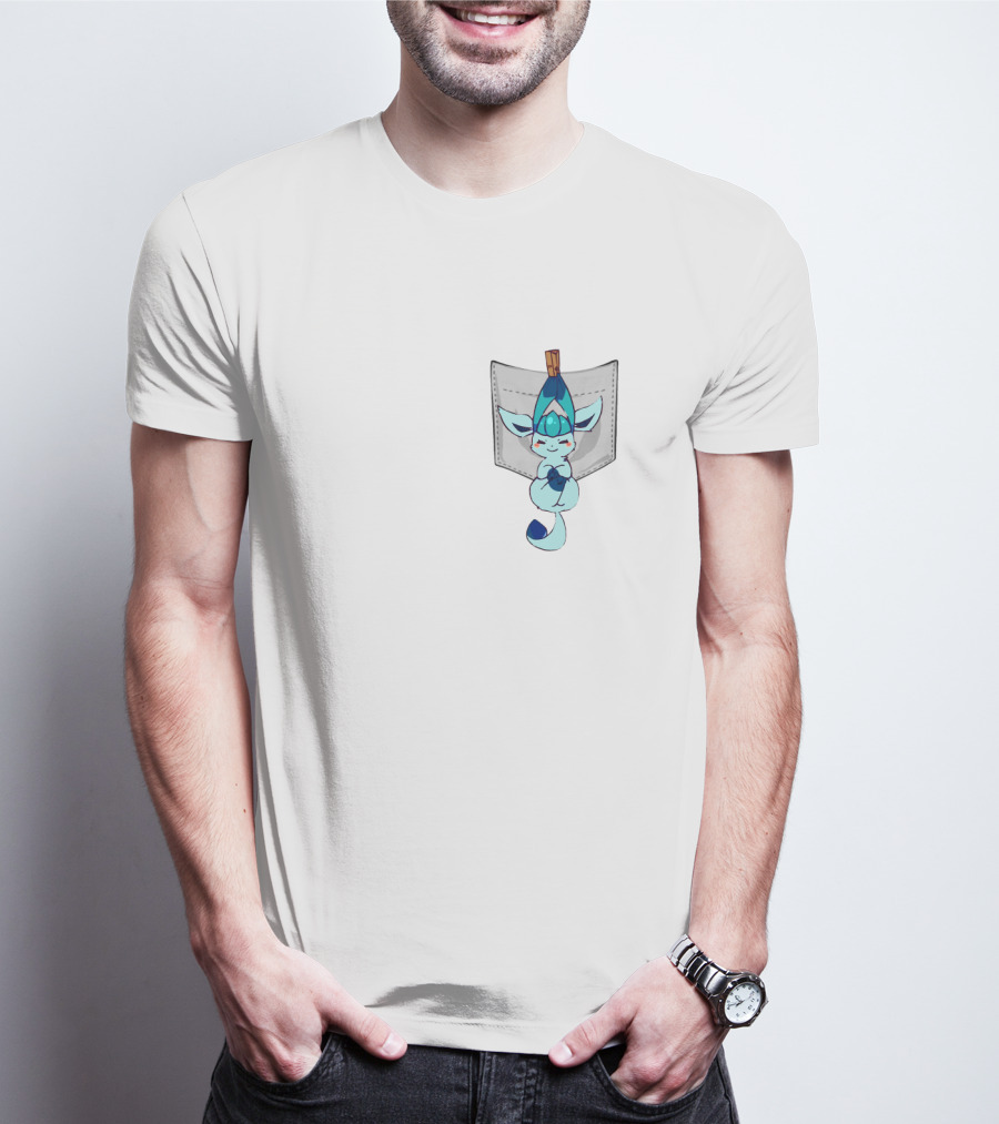 GLACEON POKEMON POCKET CUTE ICE TYPE CREATURE PLAYFUL T-Shirt