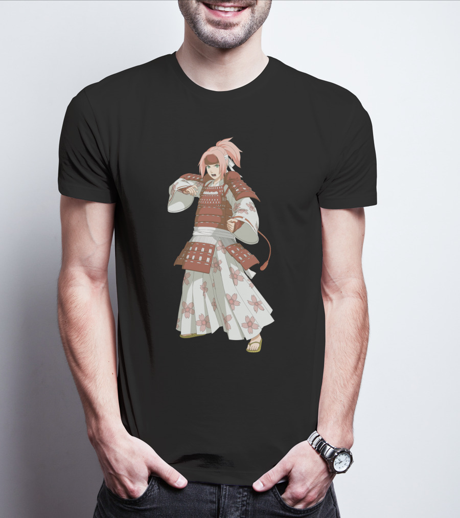 Sakura Samurai Cherry Blossom Warrior Kimono Armor T-Shirt