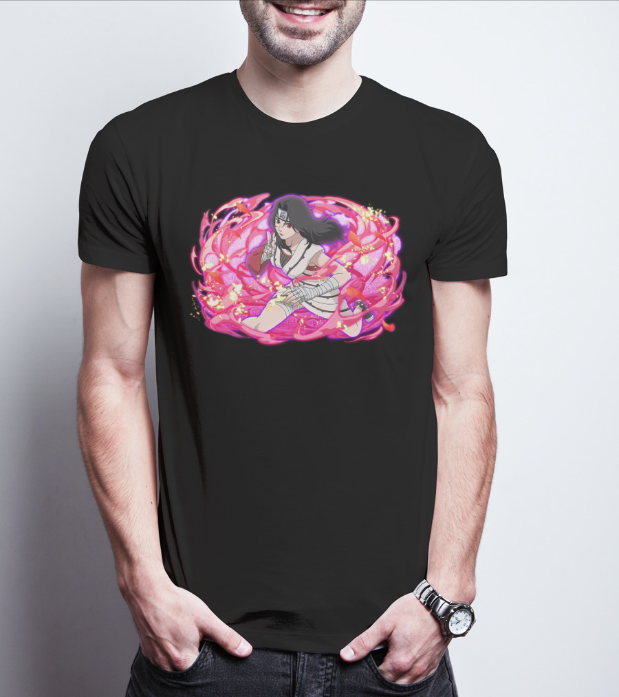 Kurenai Ninja Warrior With Pink Chakra Swirls T-Shirt