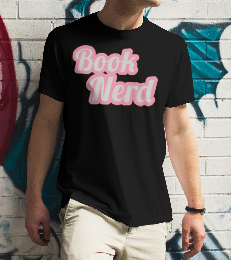 Book Nerd Back To School Style Pink Bubble Letters T-Shirt