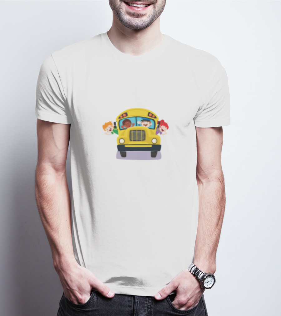 Back To School Bus BOSS With Smiling Kids On Yellow School Bus T-Shirt