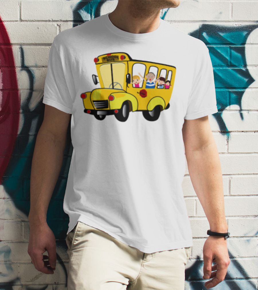Cheerful School Bus Ride Back To School With Kids T-Shirt