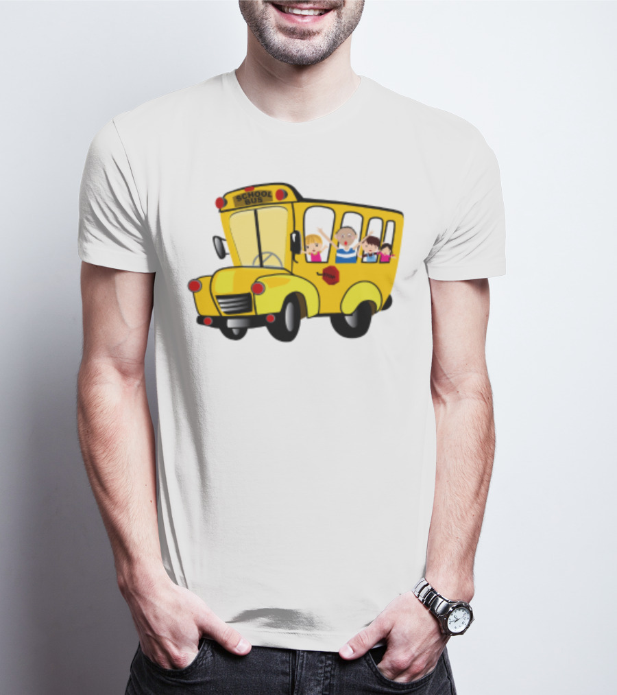 Cheerful School Bus Ride Back To School With Kids T-Shirt