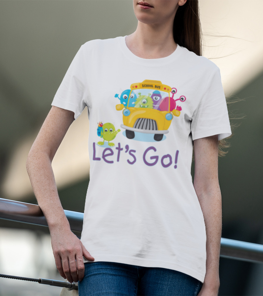 Let's Go Back To School With Colorful Monster School Bus Adventure T-Shirt