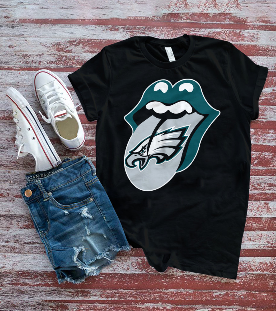 Rolling Stones Philadelphia Eagles Inspired Tongue T-Shirt