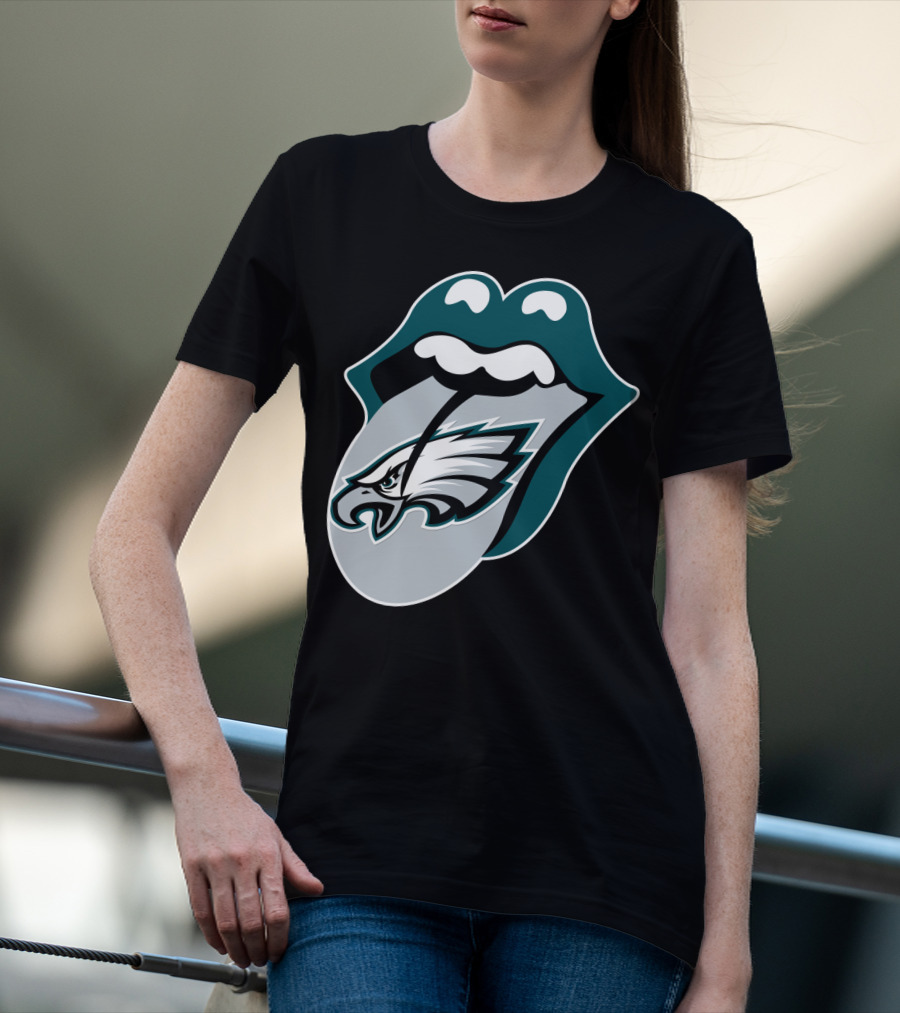 Rolling Stones Philadelphia Eagles Inspired Tongue T-Shirt