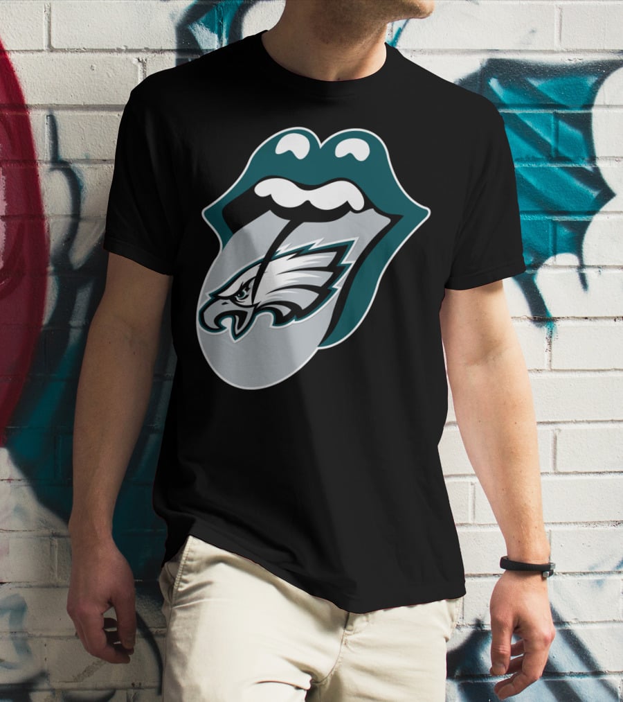 Rolling Stones Philadelphia Eagles Inspired Tongue T-Shirt