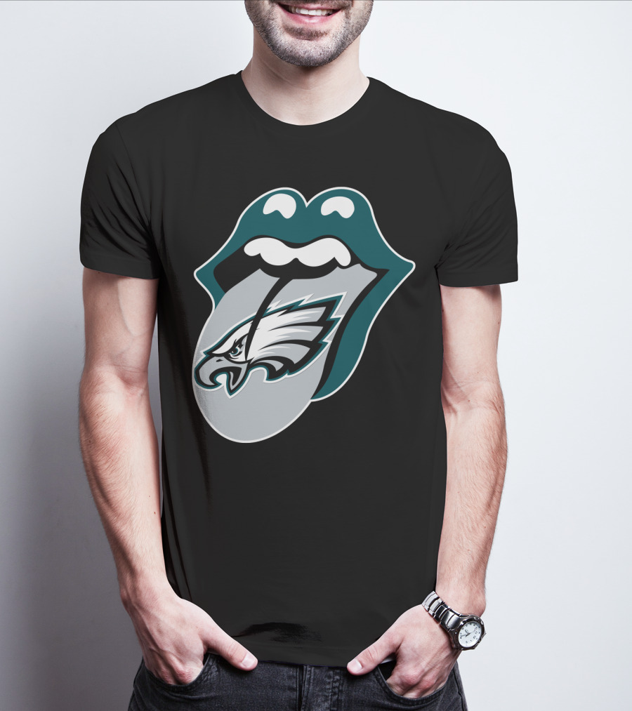 Rolling Stones Philadelphia Eagles Inspired Tongue T-Shirt