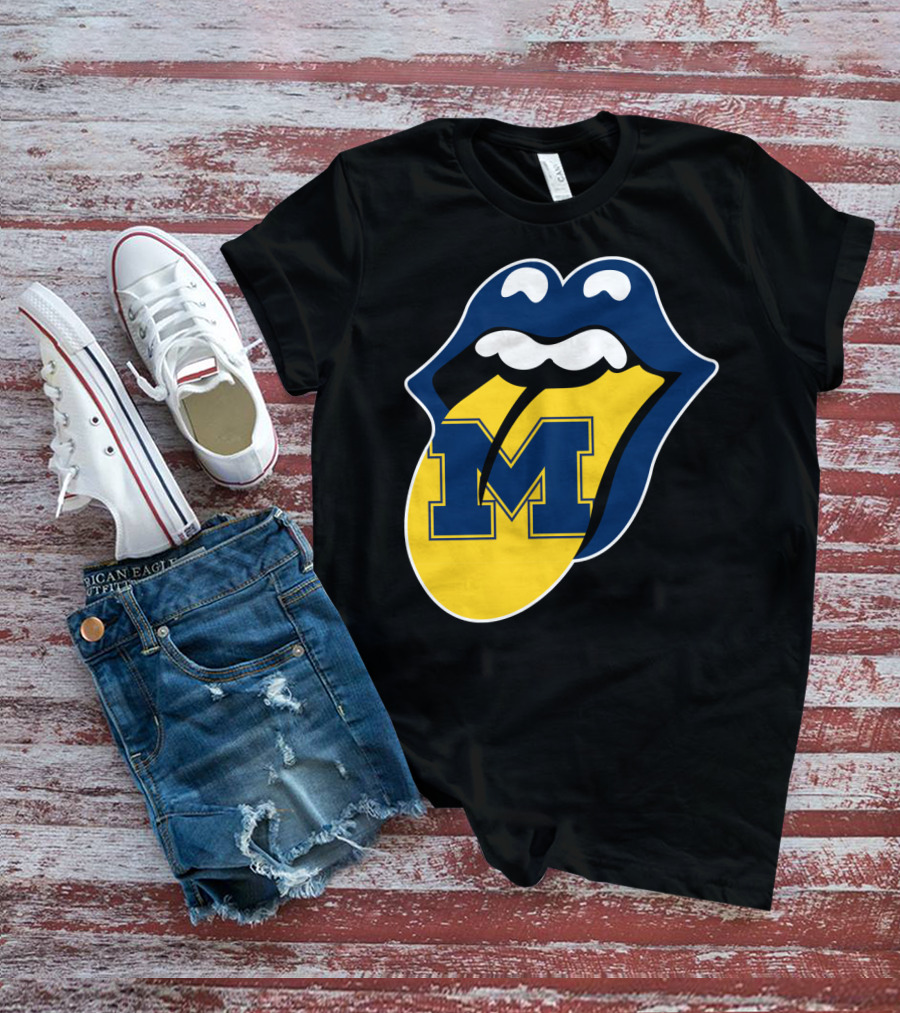 Michigan Wolverines Rolling Stones T-Shirt