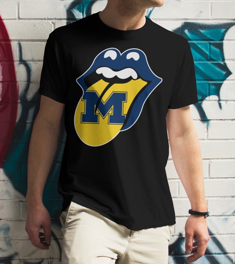 Michigan Wolverines Rolling Stones T-Shirt