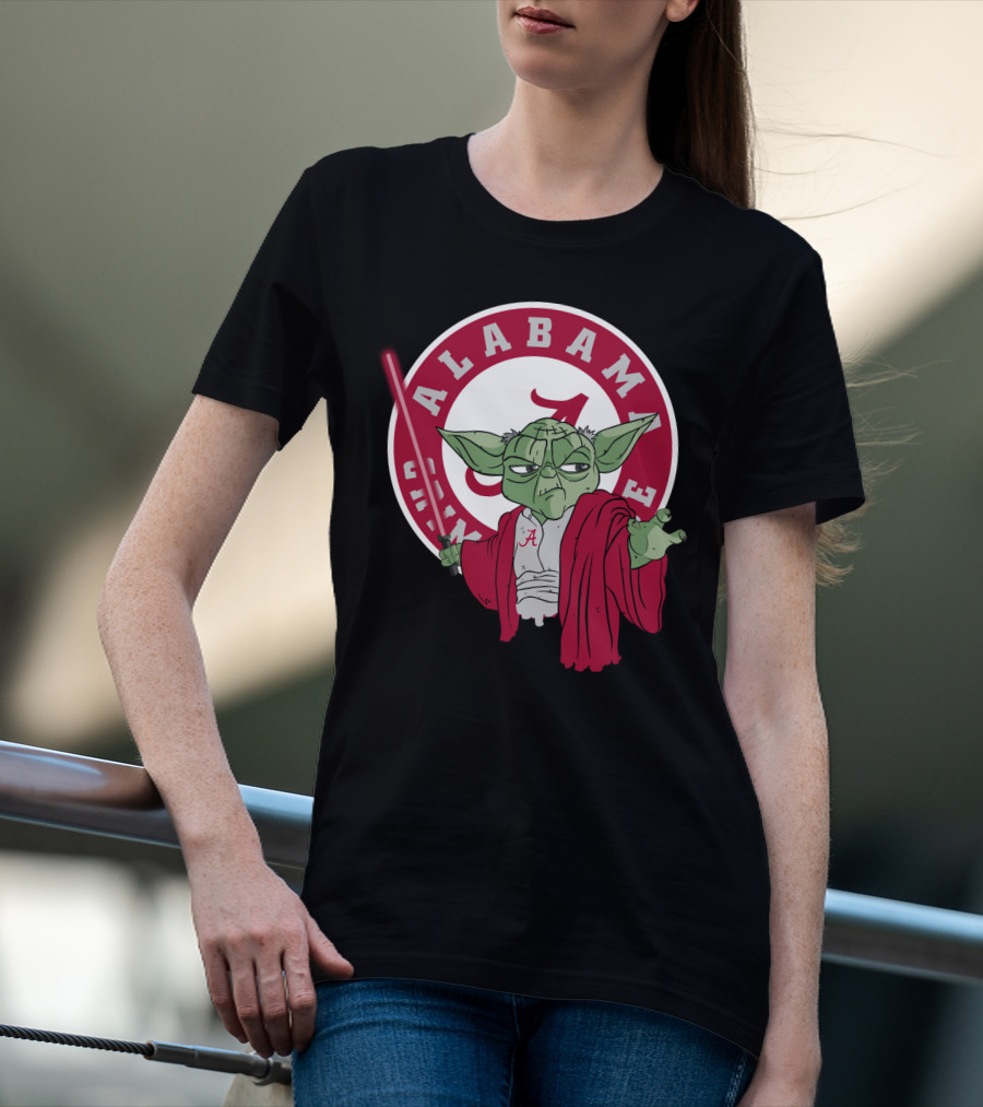 Alabama Crimson Tide Yoda With Lightsaber T-Shirt