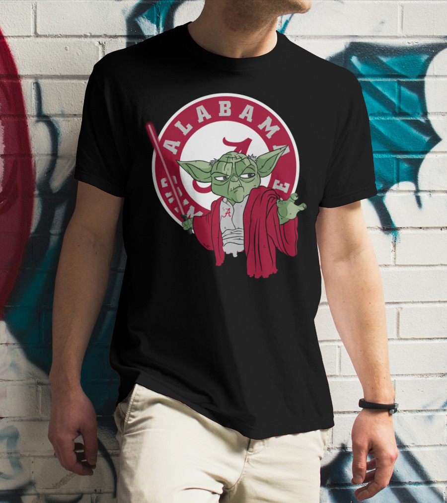 Alabama Crimson Tide Yoda With Lightsaber T-Shirt