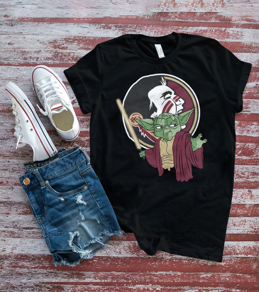 Seminoles Yoda With Lightsaber And Seminole T-Shirt
