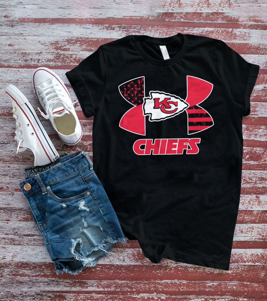 Under Armour Chiefs Kc Arrowhead Logo Stars And Stripes T-Shirt