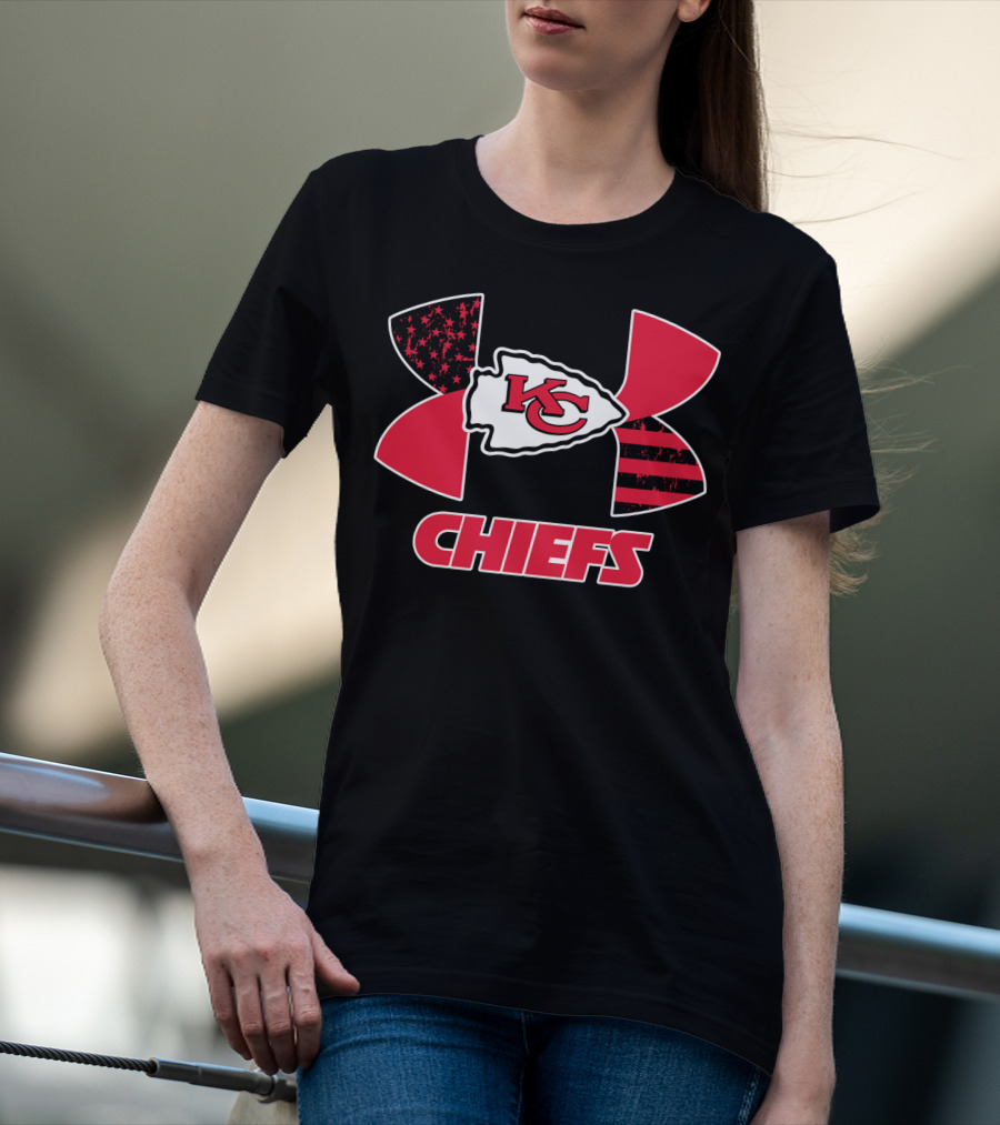 Under Armour Chiefs Kc Arrowhead Logo Stars And Stripes T-Shirt