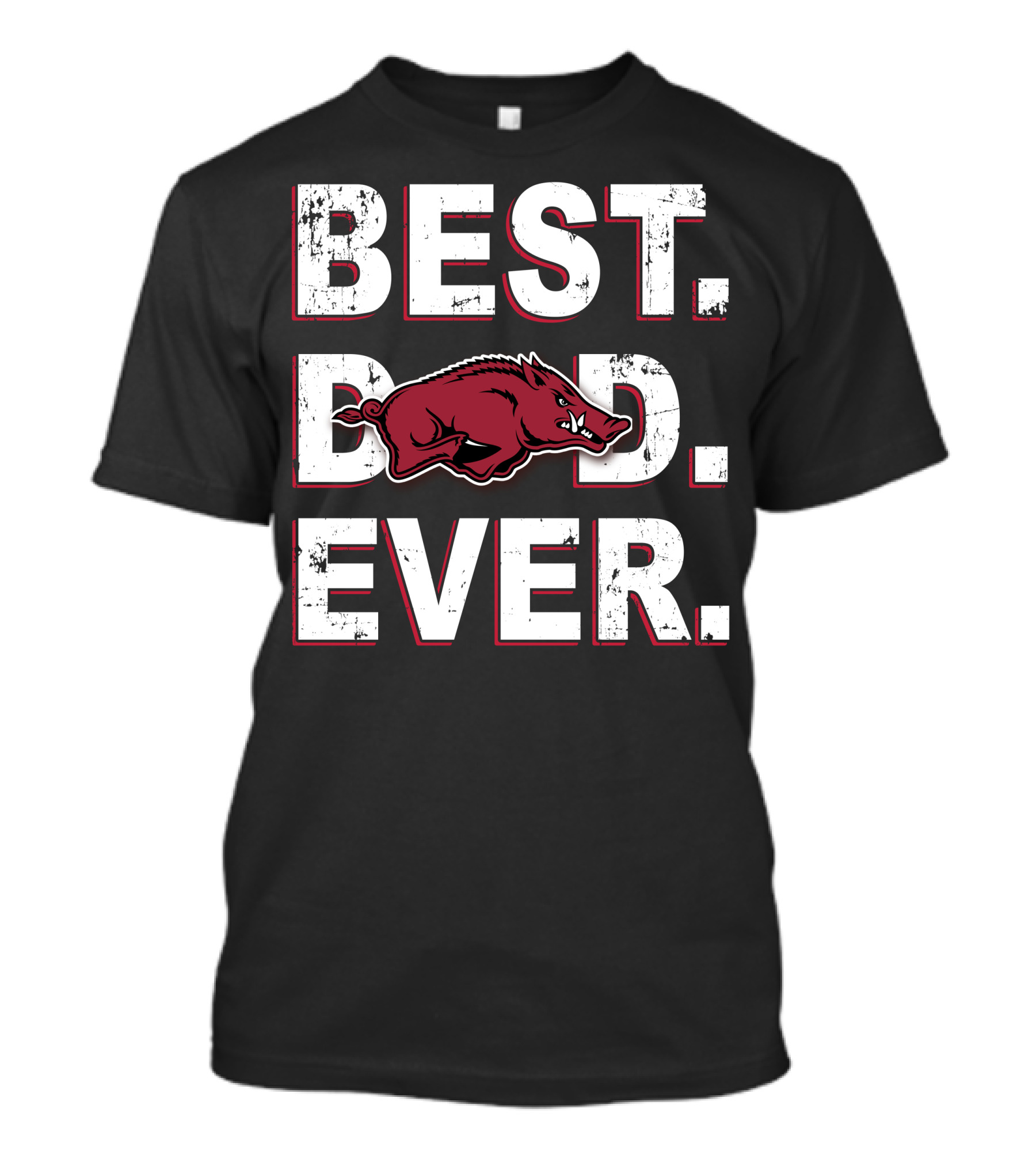 Best Dad Ever Arkansas Razorbacks Razorback Football Fan Vintage Distressed T-Shirt
