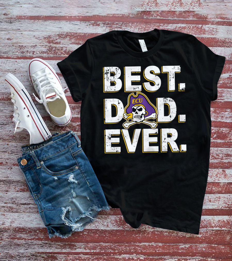 Best Dad Ever Ecu Pirate Skull Crossbones T-Shirt