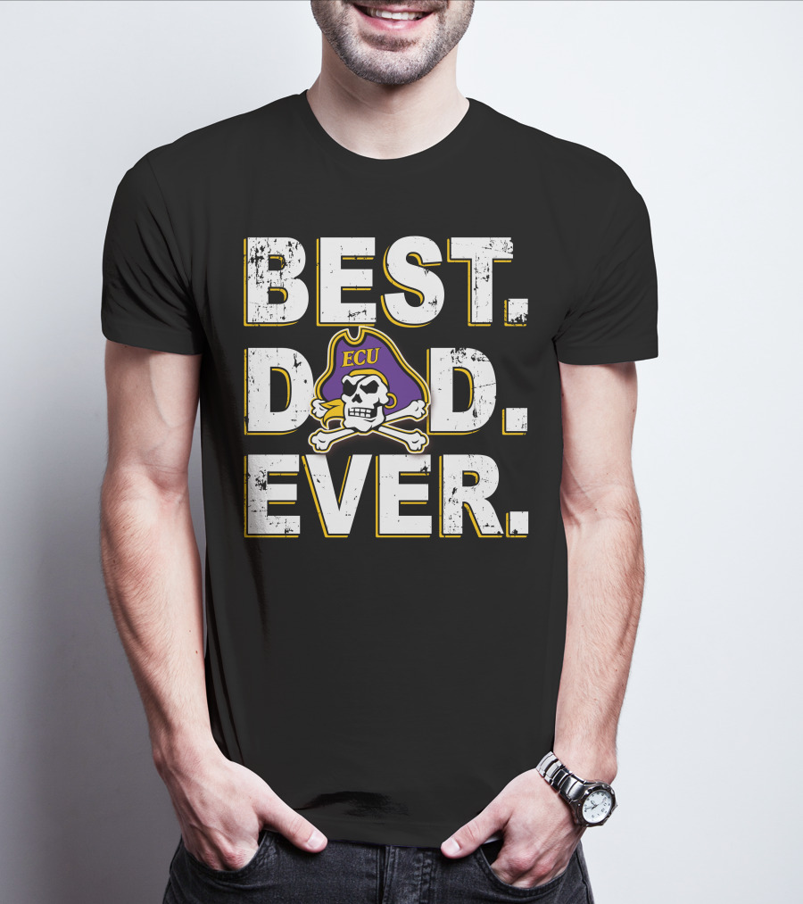 Best Dad Ever Ecu Pirate Skull Crossbones T-Shirt