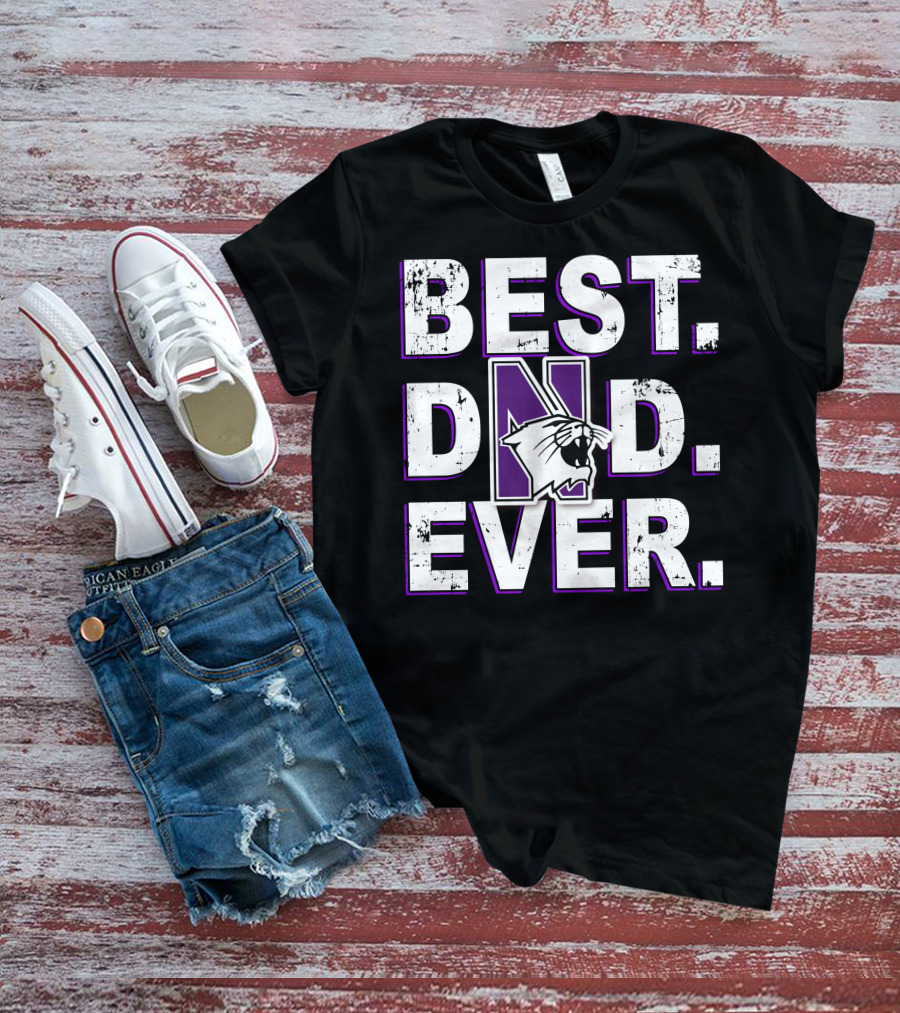 Best Dad Ever Northwestern Wildcats Panther T-Shirt