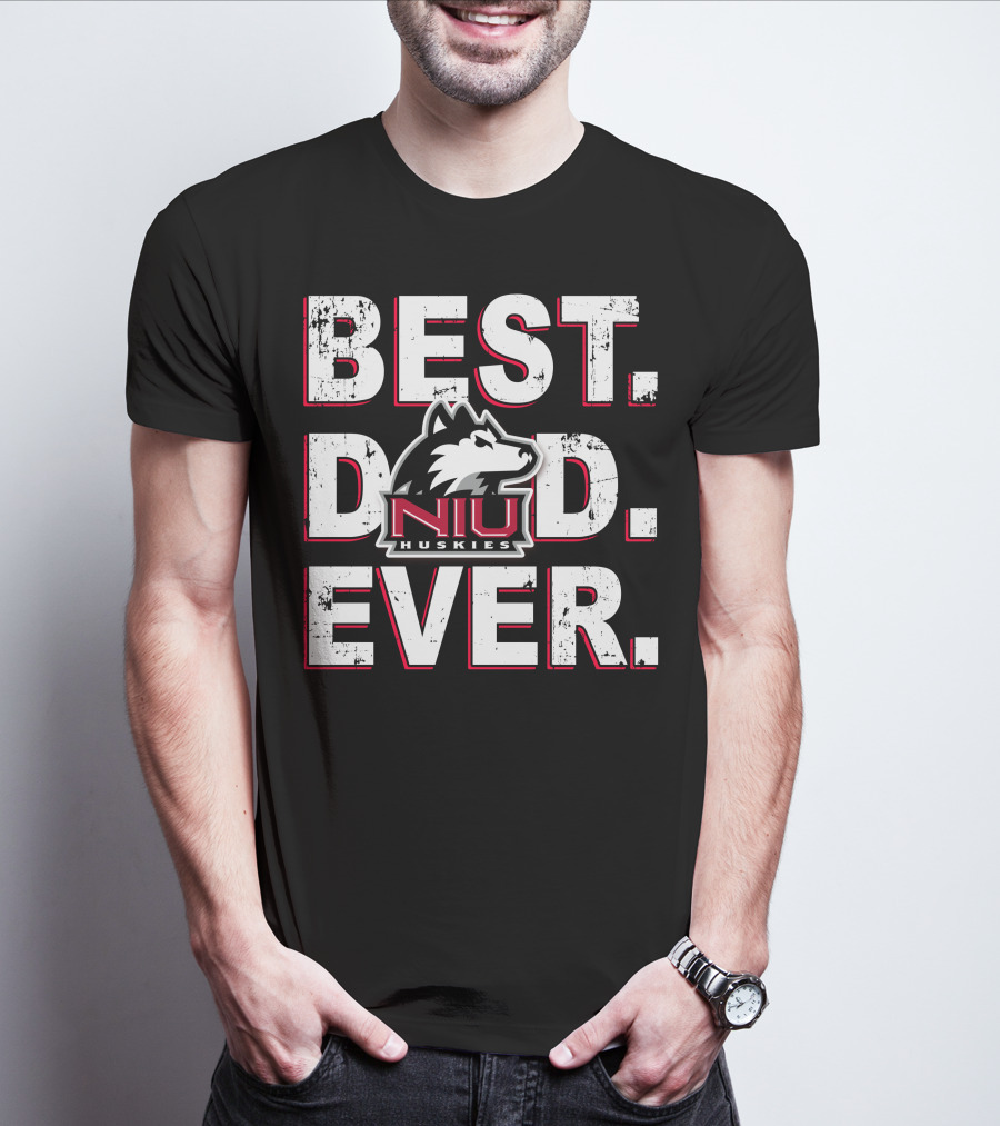 Best Dad Ever Niu Huskies T-Shirt