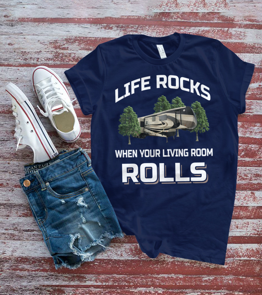 LIFE ROCKS WHEN YOUR LIVING ROOM ROLLS DRV Fullhouse JX450 T-Shirt