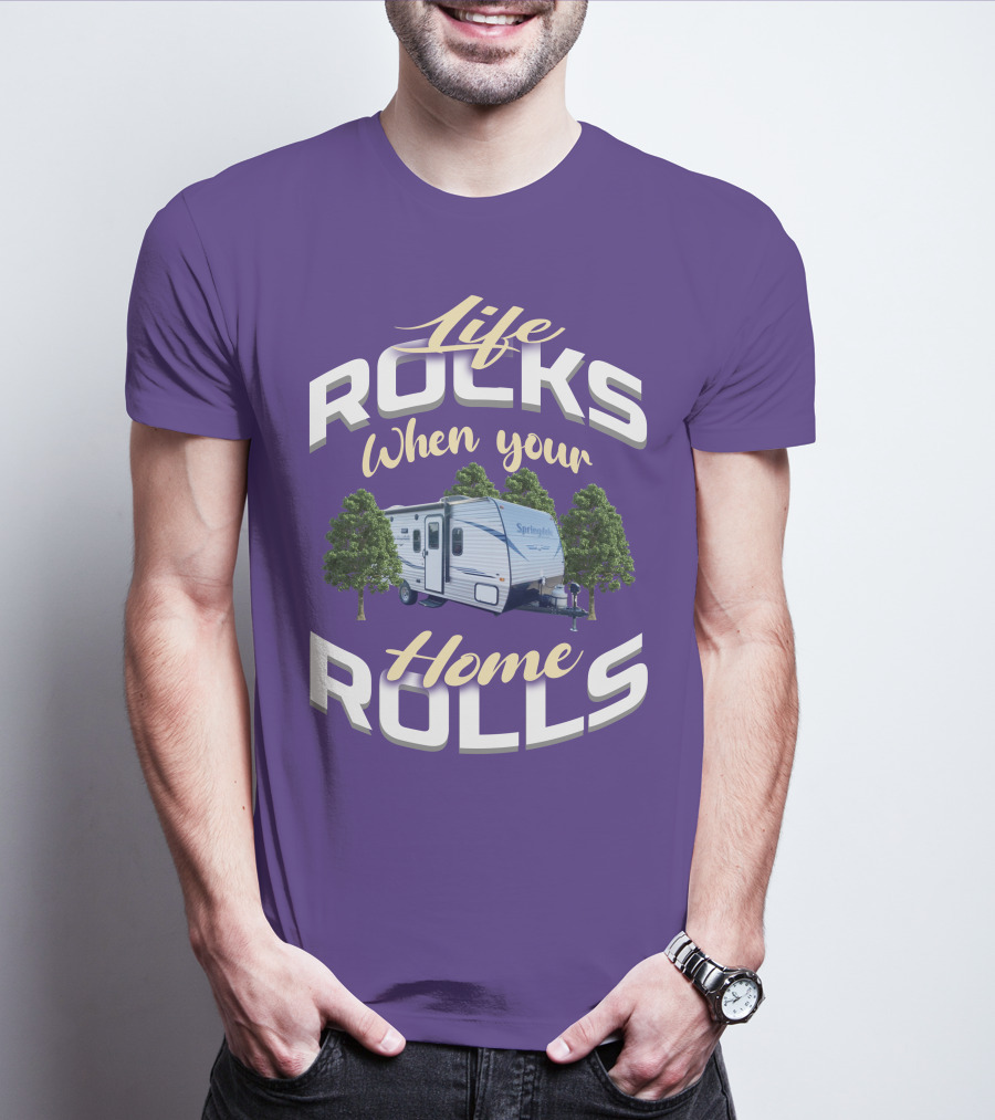 Life Rocks When Your Home Rolls Keystone RV Trailers T-Shirt