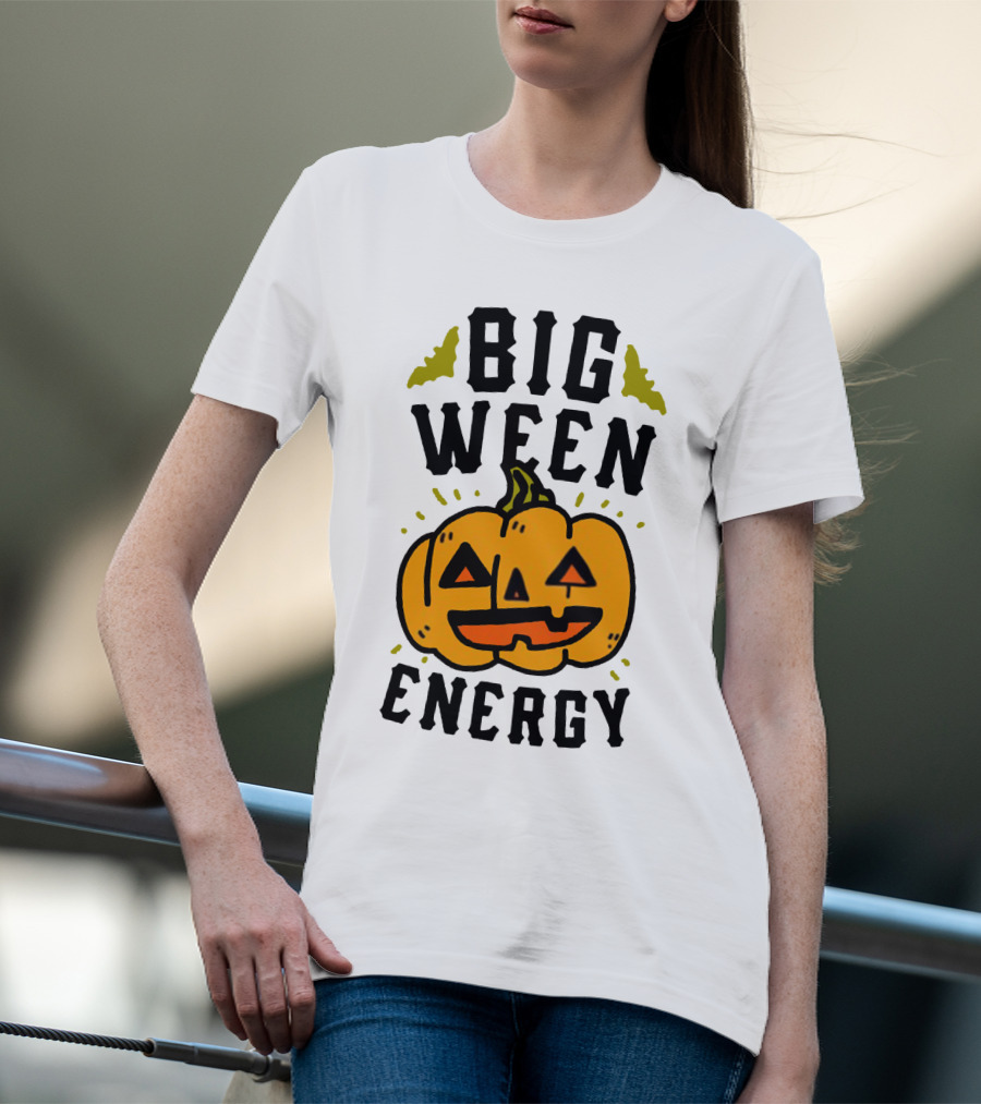 Big Ween Energy Pumpkin Halloween Jack-O'-Lantern T-Shirt