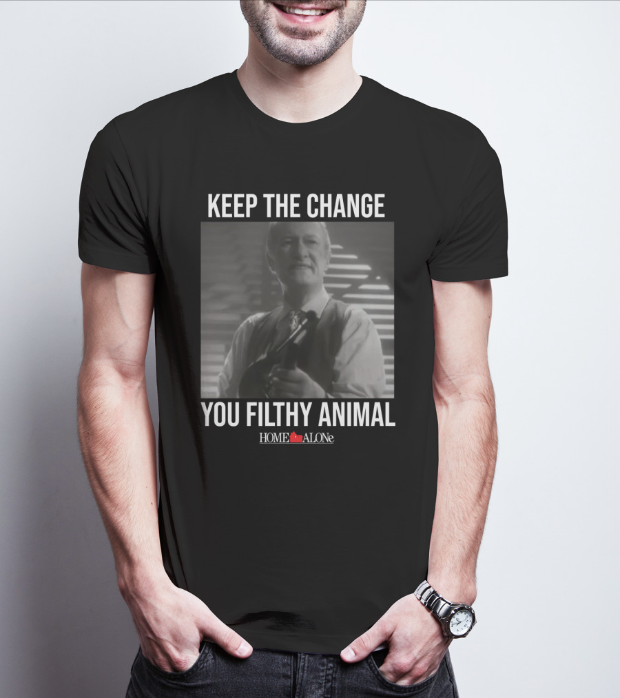 Keep The Change You Filthy Animal Home Alone Retro Movie Scene T-Shirt