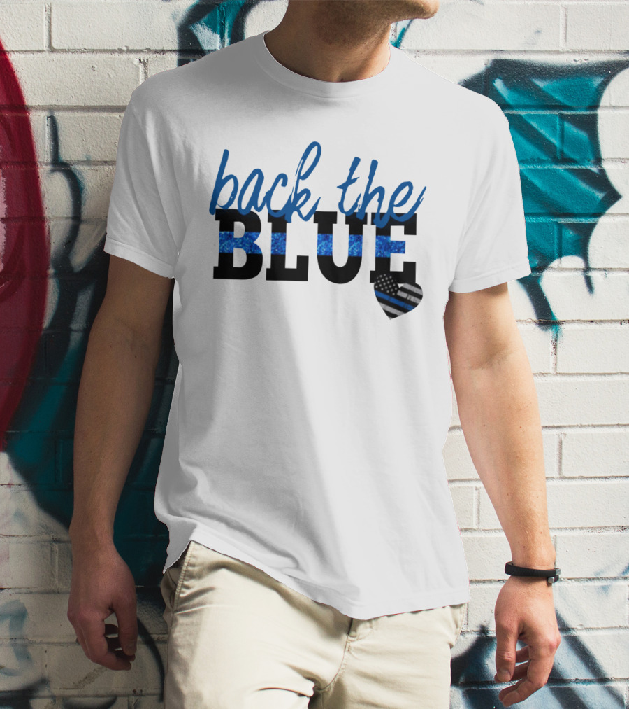 Back The Blue Thin Blue Line Heart T-Shirt
