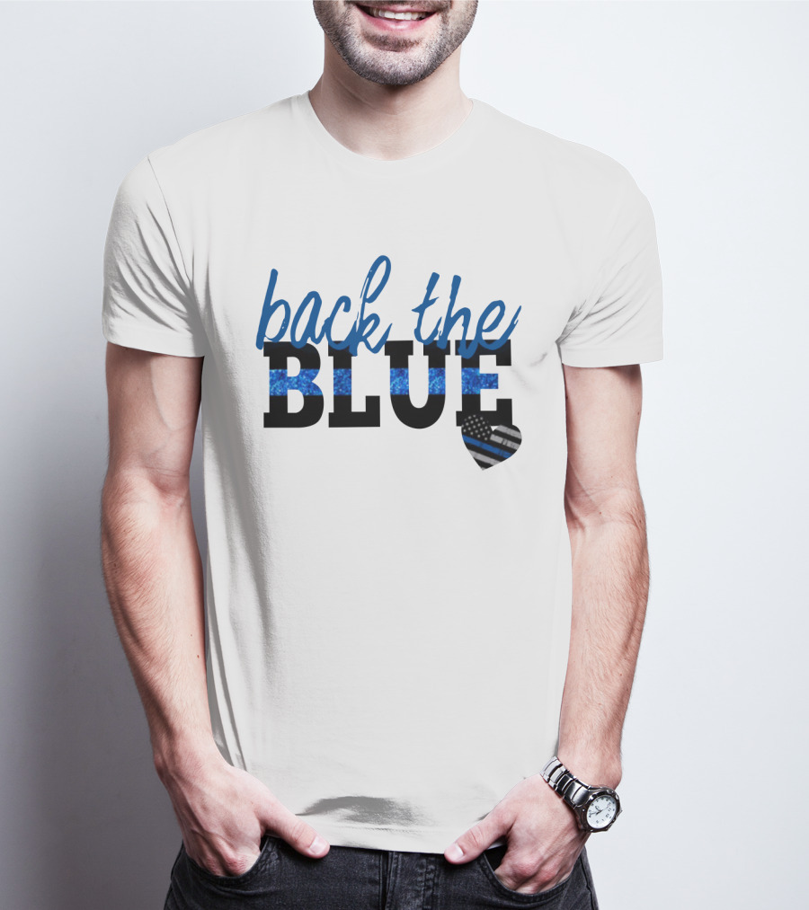 Back The Blue Thin Blue Line Heart T-Shirt