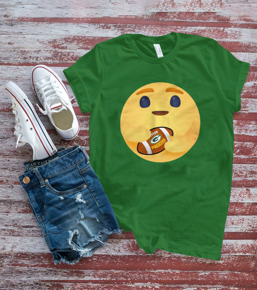 Care Emoji Hugs Green Bay Packers Football T-Shirt