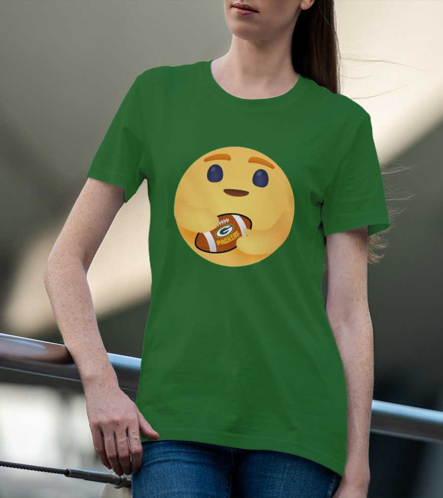 Care Emoji Hugs Green Bay Packers Football T-Shirt