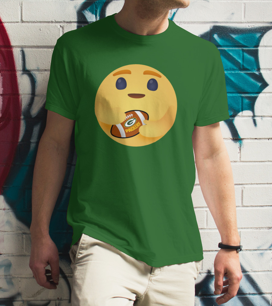 Care Emoji Hugs Green Bay Packers Football T-Shirt