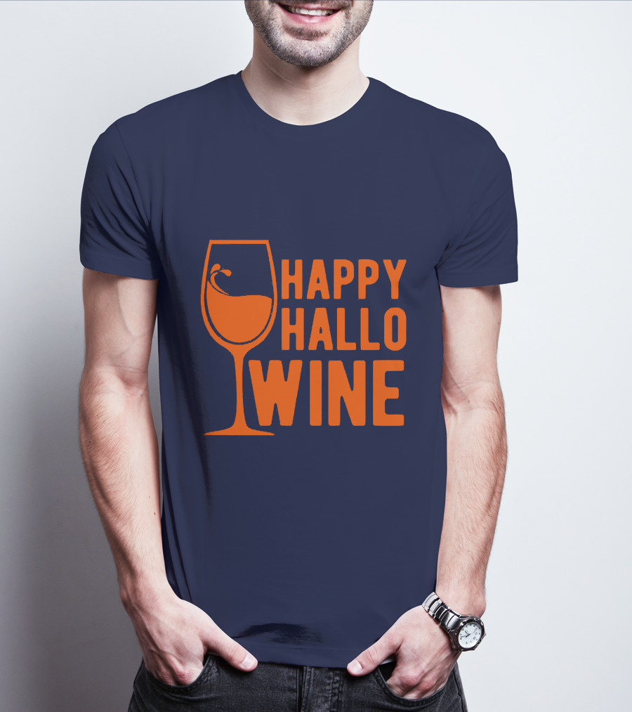 Happy HalloWine Wine Glass Halloween T-Shirt