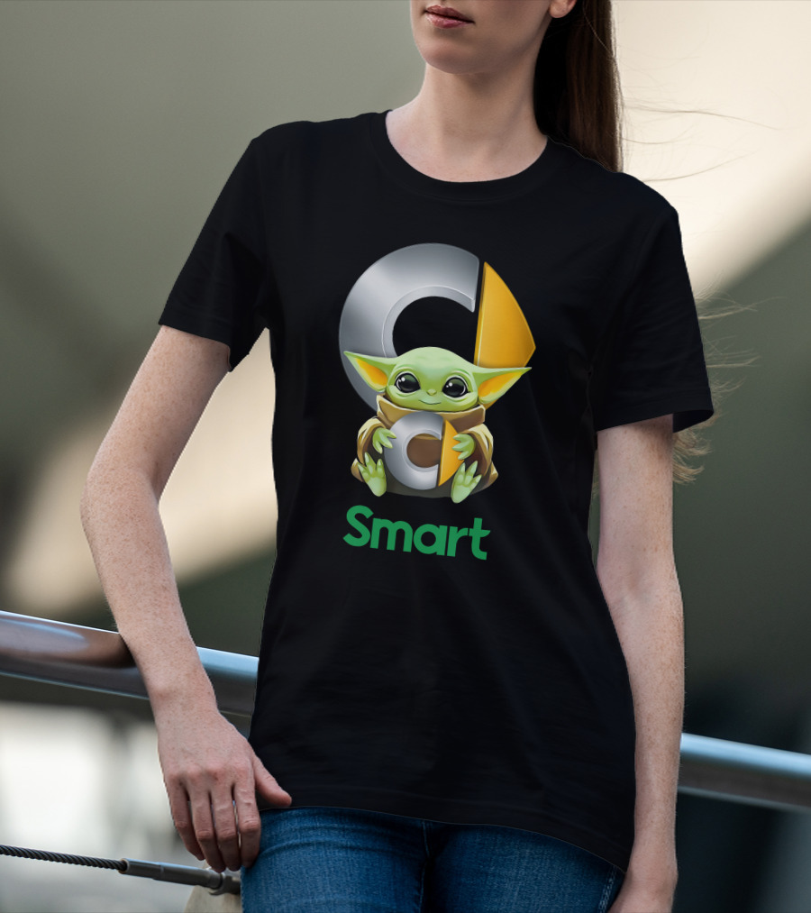 Baby Yoda Hug Commodore Logo Smart T-Shirt