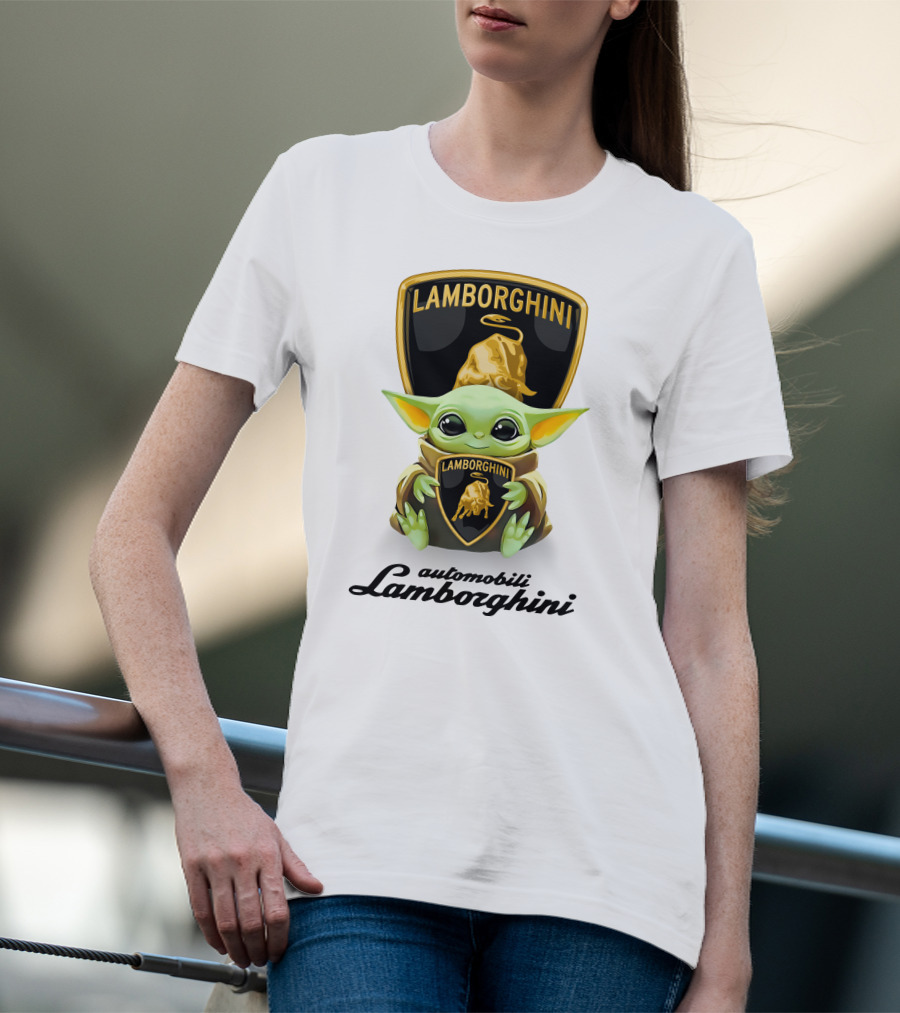 Baby Yoda Hugging Automobili Lamborghini T-Shirt