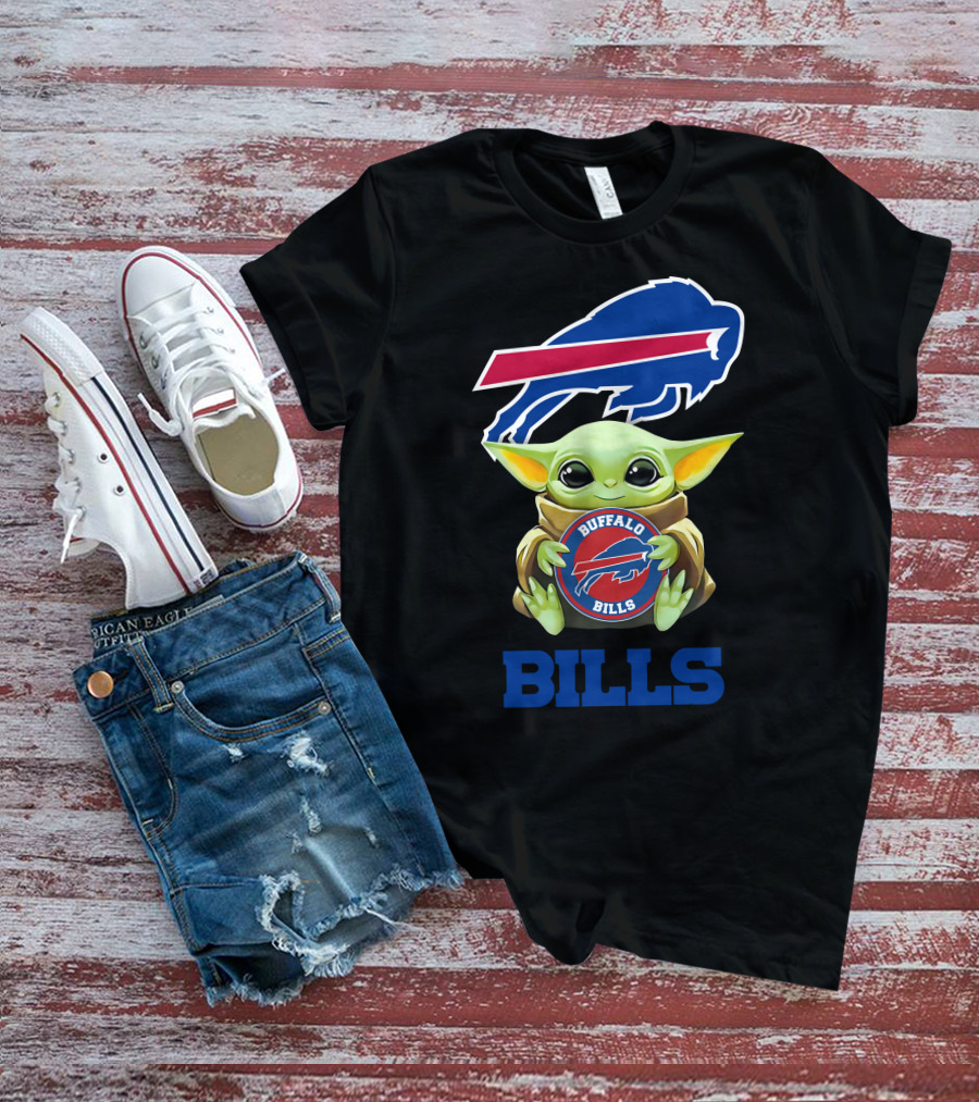 Star Wars Baby Yoda Buffalo Bills Hugging T-Shirt