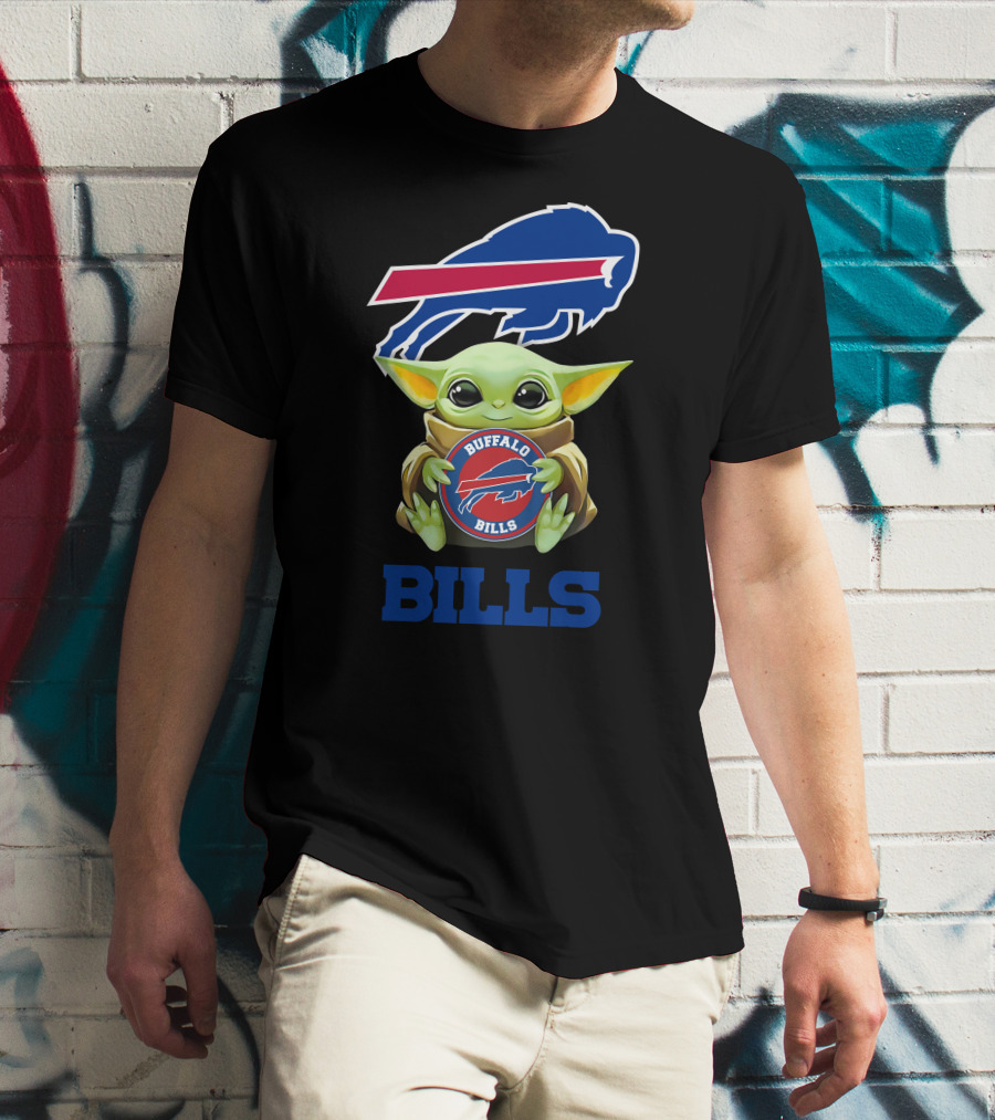Star Wars Baby Yoda Buffalo Bills Hugging T-Shirt