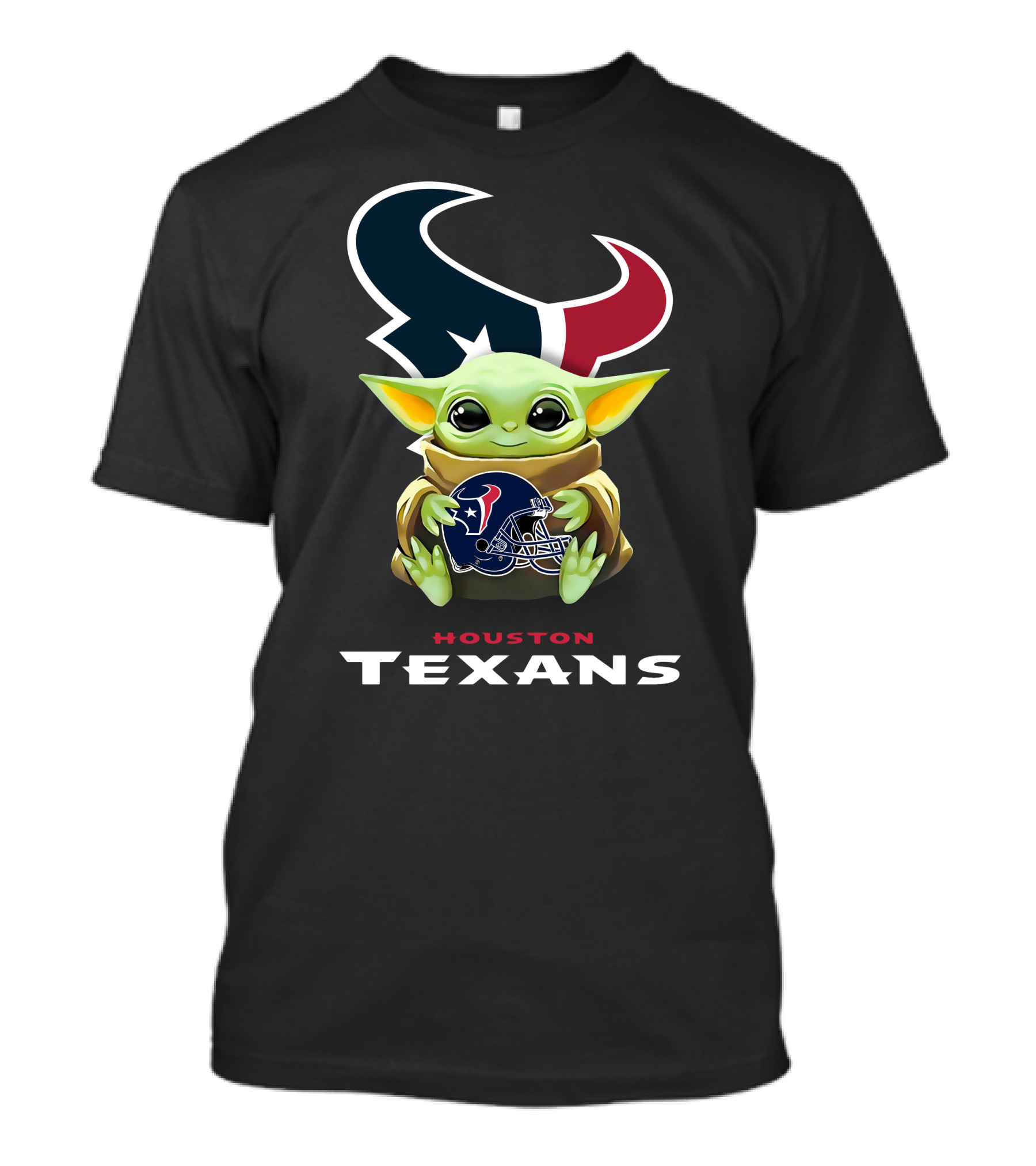 Star Wars The Child With Houston Texans Football Helmet T-Shirt