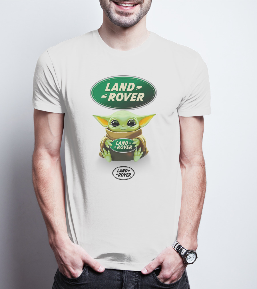 Baby Yoda Land Rover Green Logo Hug T-Shirt