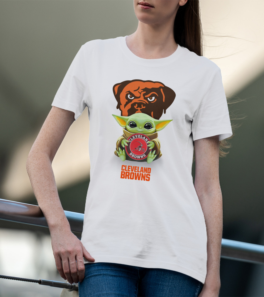 Star Wars Baby Yoda Cleveland Browns T-Shirt