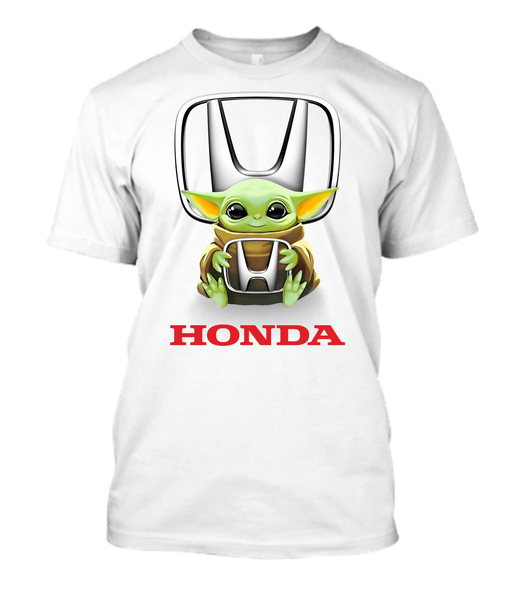 Star Wars Baby Yoda Hug Honda H White T-Shirt