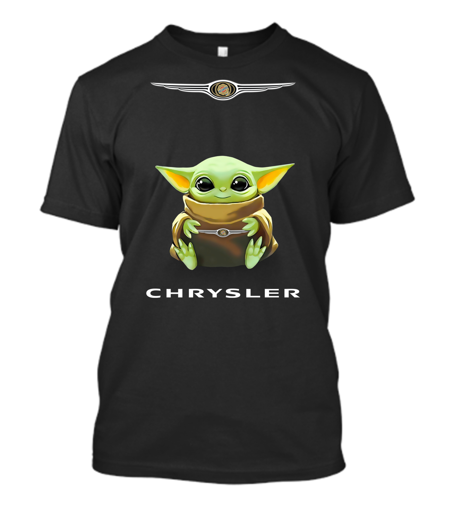 Chrysler Logo Grogu Hugging Pop Culture Icon Baby Yoda T-Shirt