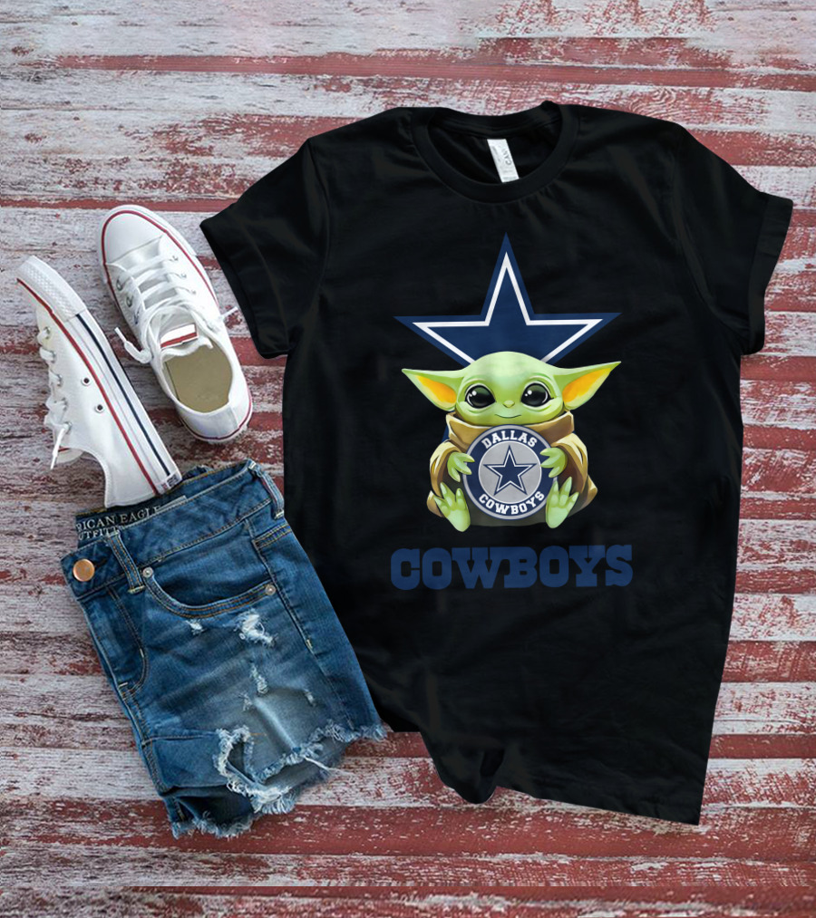 Grogu Hug Dallas Cowboys Star Emblem T-Shirt