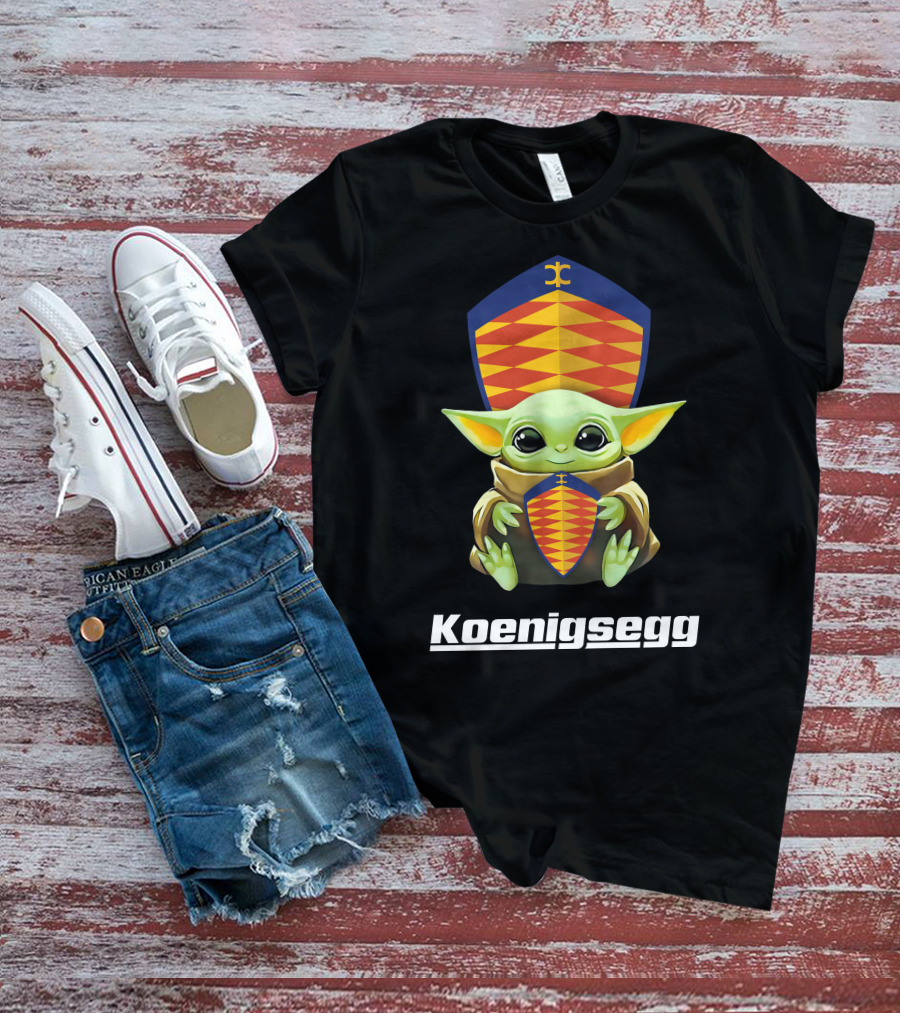 Grogu Holding Koenigsegg Shield T-Shirt