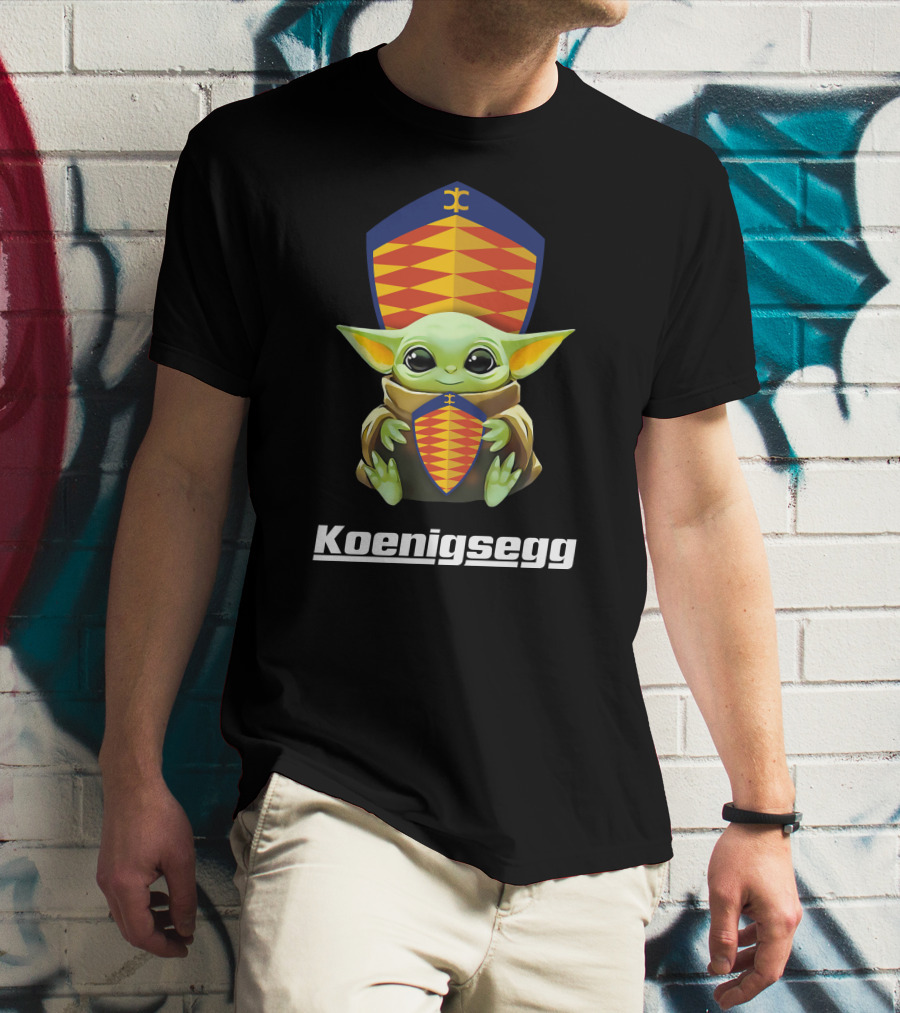 Grogu Holding Koenigsegg Shield T-Shirt