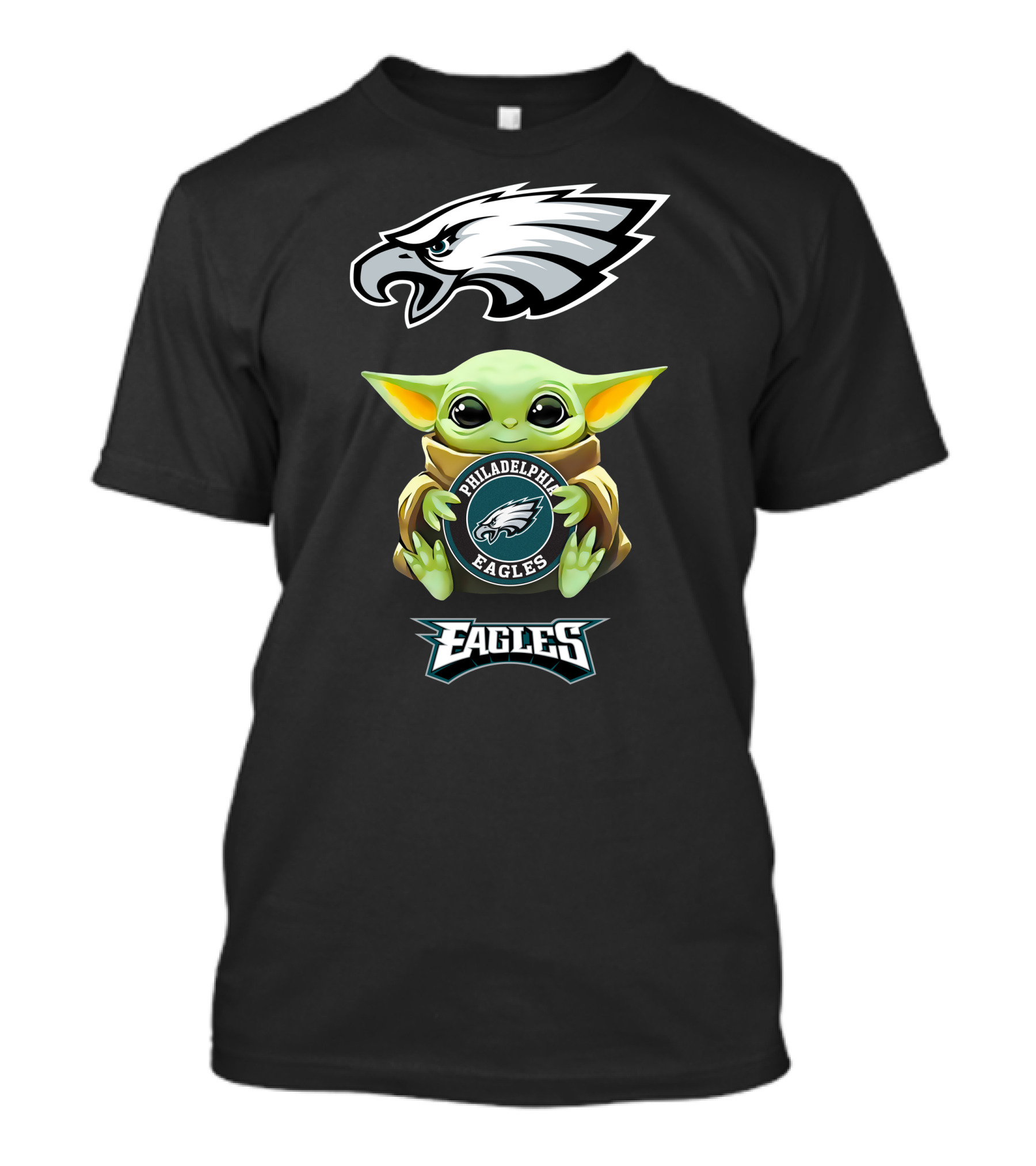 Grogu Hugging Philadelphia Eagles Emblem T-Shirt