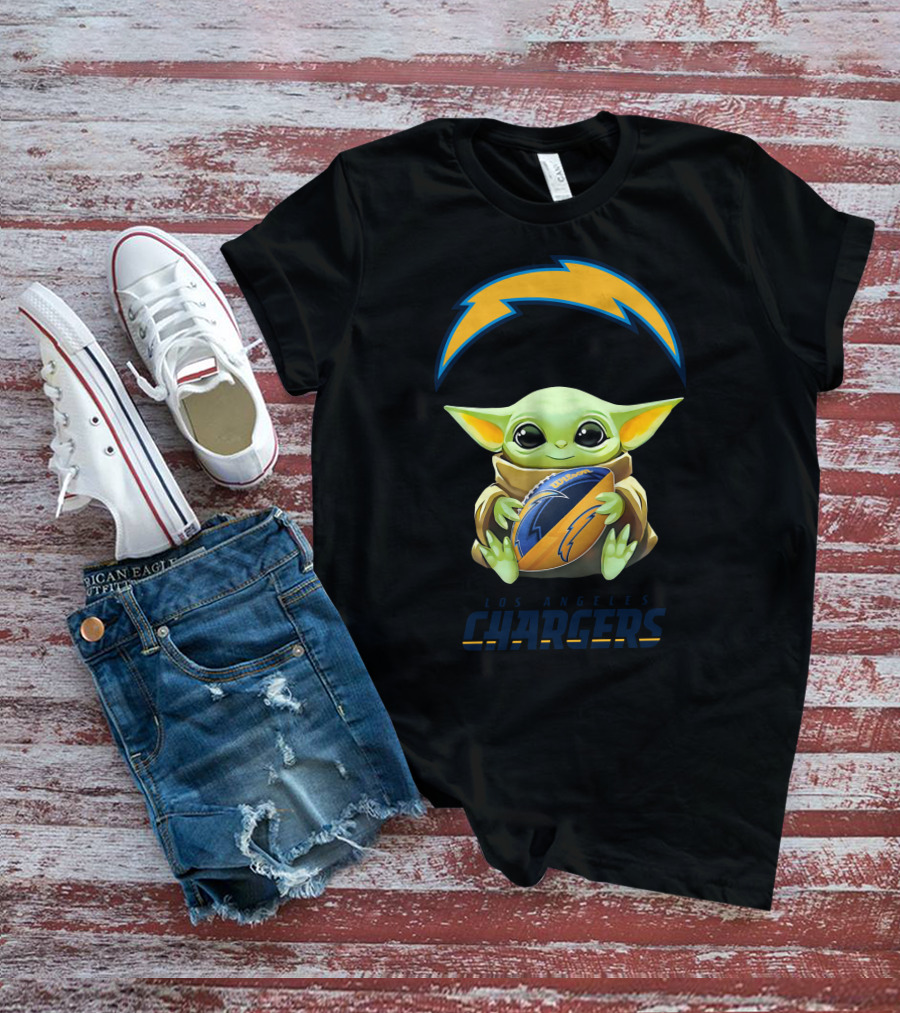 Grogu Hug Los Angeles Chargers Football T-Shirt
